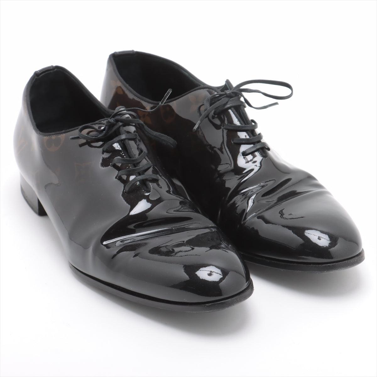 Louis Vuitton LV Vandom Line 18 Years Patentless Dress Shoes 6 1/2 Men Black  Brown DI0198 Monogram