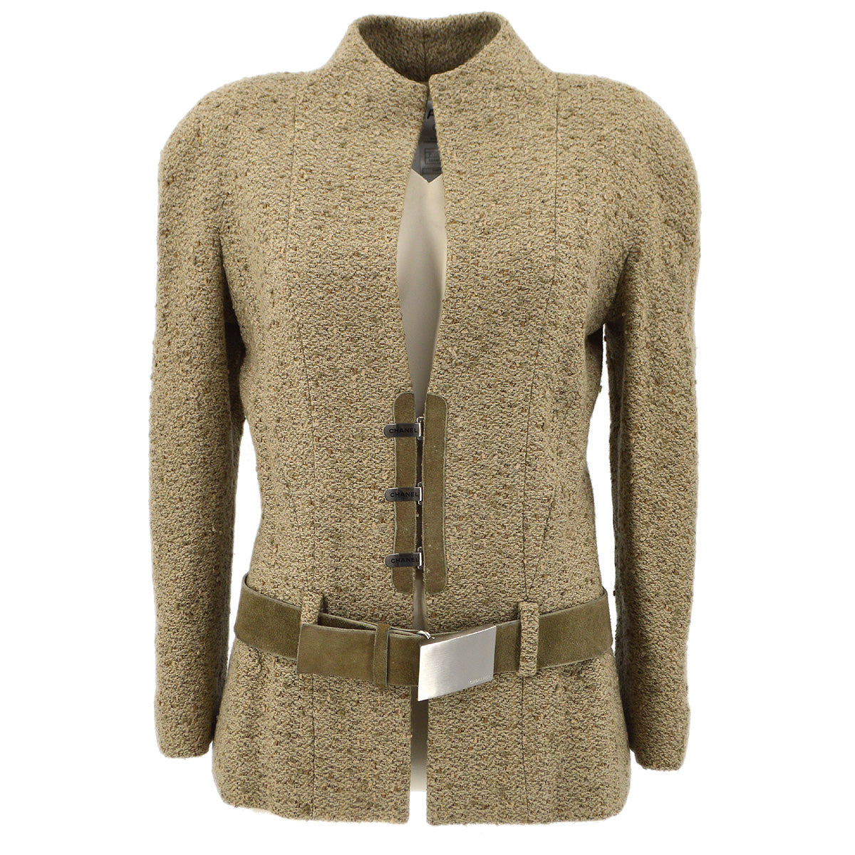 Luxury Chanel 1999 fall belted tweed jacket #36