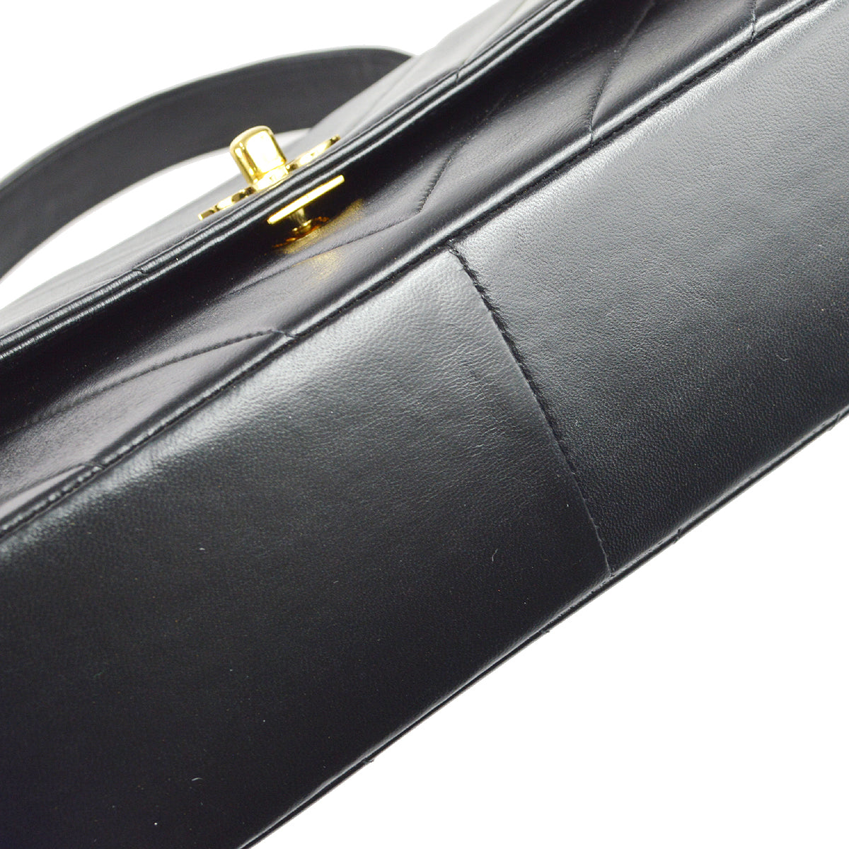 Luxury Chanel 1994-1996 V Stitch 2way Shoulder Handbag Black Lambskin