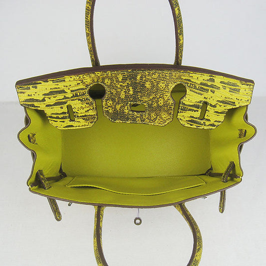 Luxury Hermes Birkin 6088 Ladies Lizard Leather Yellow Bag
