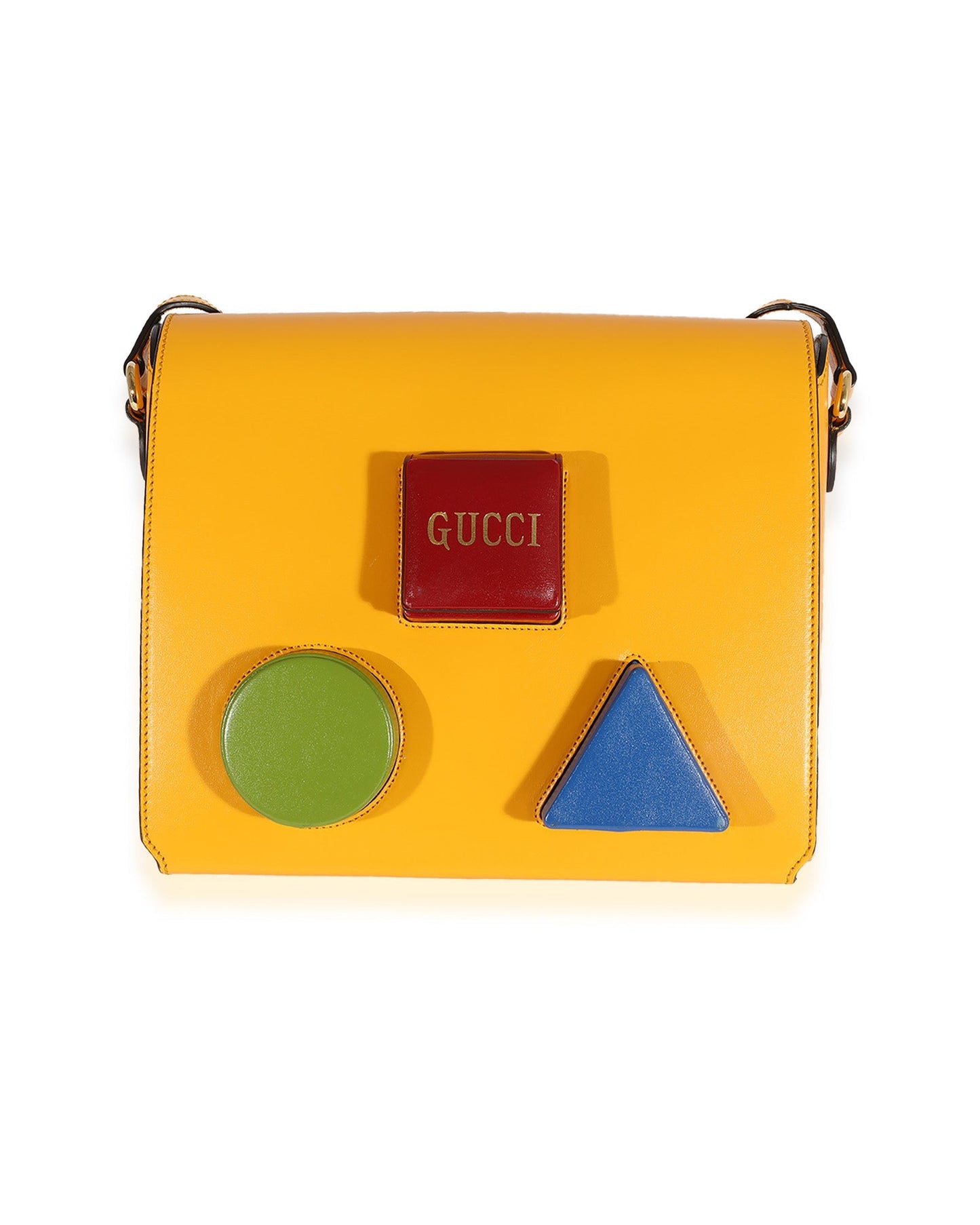 Luxury Gucci Trending 2025 Yellow & Multicolor Leather Board Messenger Bag