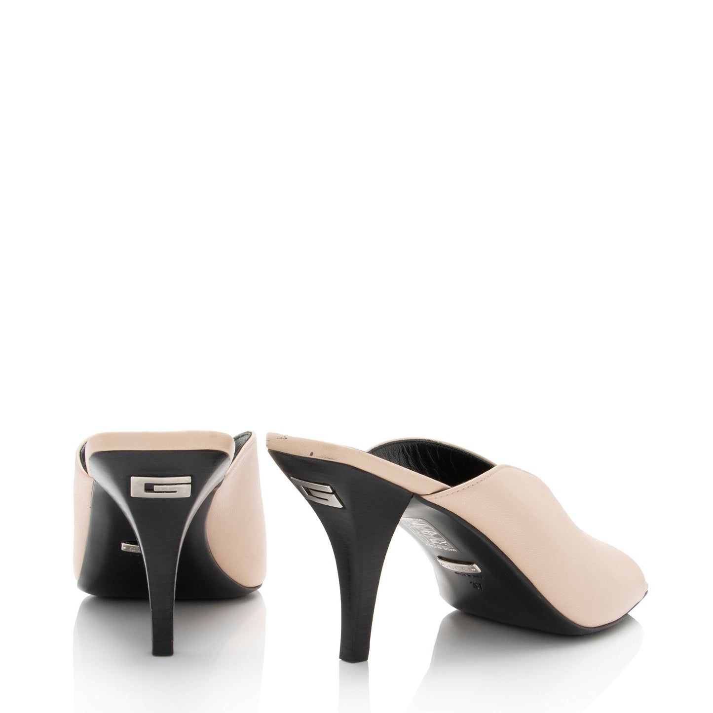Gucci Leather Square G Slide Sandals