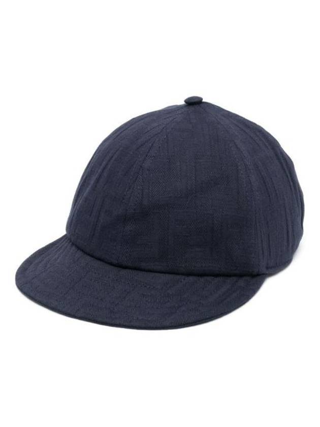 Luxury Fendi Semi Motif Denim Ball Cap Blue