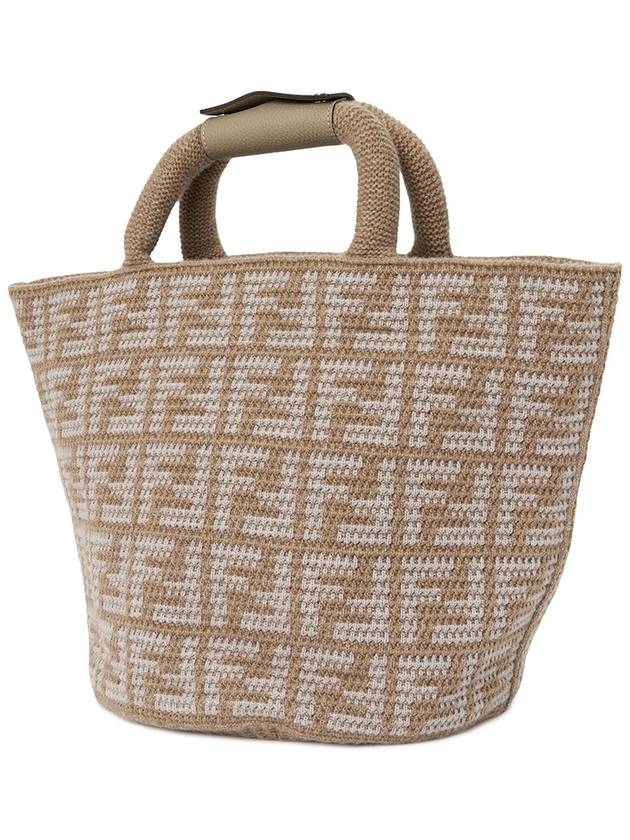 Luxury Fendi FF Cashmere Shopping Bag Beige