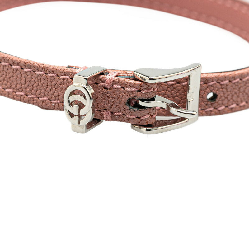 Gucci GG Logo Leather Metal Bracelet