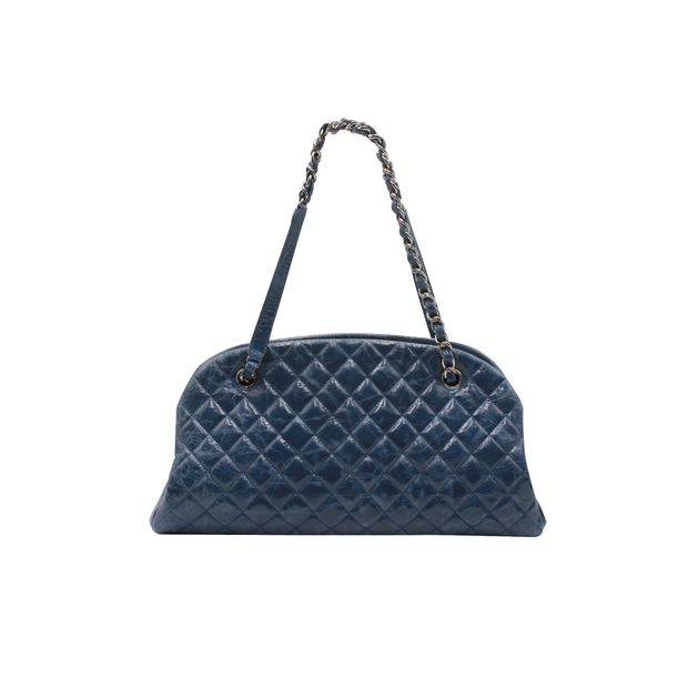 Luxury Chanel Dark Blue Quilted Mademoiselle Leather Bag 2011