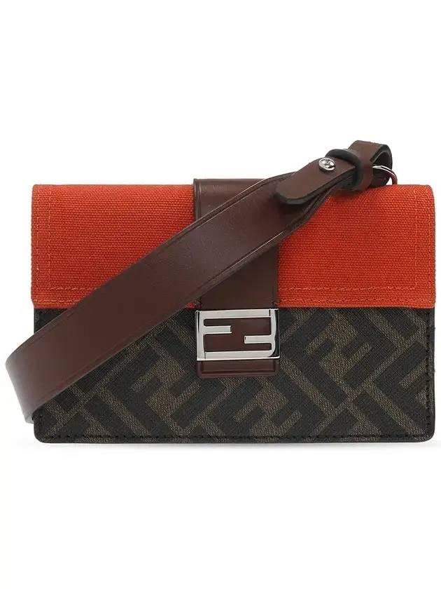 Luxury Fendi Men's Baguette Cross Bag Red Brown