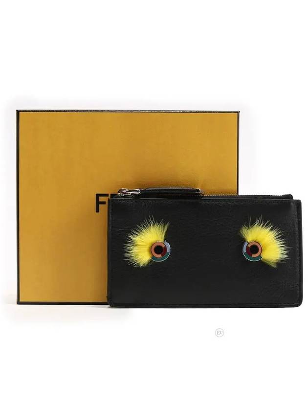Luxury Fendi Women's Monster Card Wallet Black