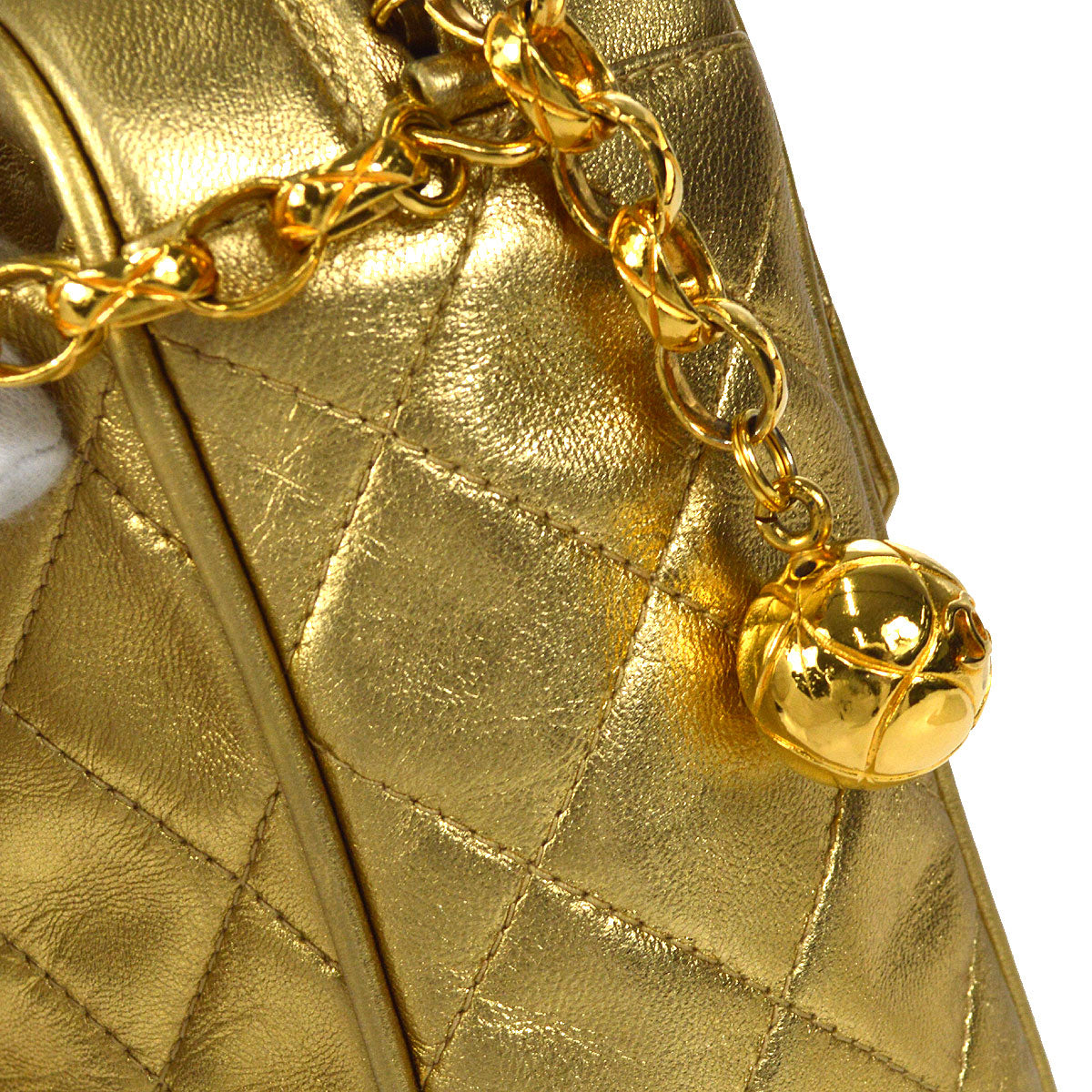 Luxury Chanel 1991-1994 Pocket Camera Bag Mini Gold Lambskin