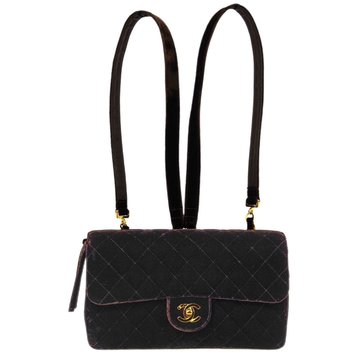 Luxury Chanel * 1994-1996 Brown Velvet Classic Flap Backpack