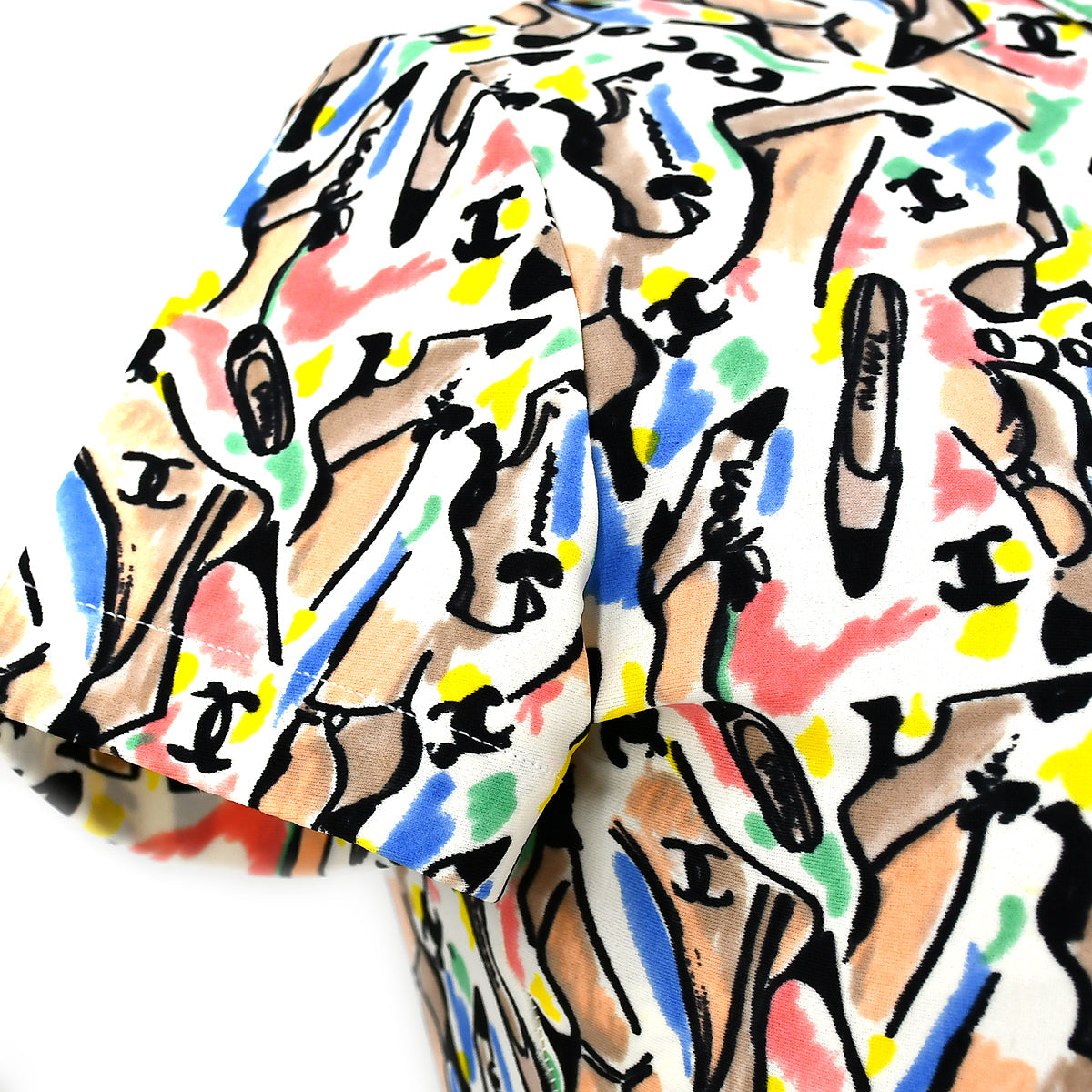 Luxury Chanel 1995 spring shoe-print cropped T-shirt #40