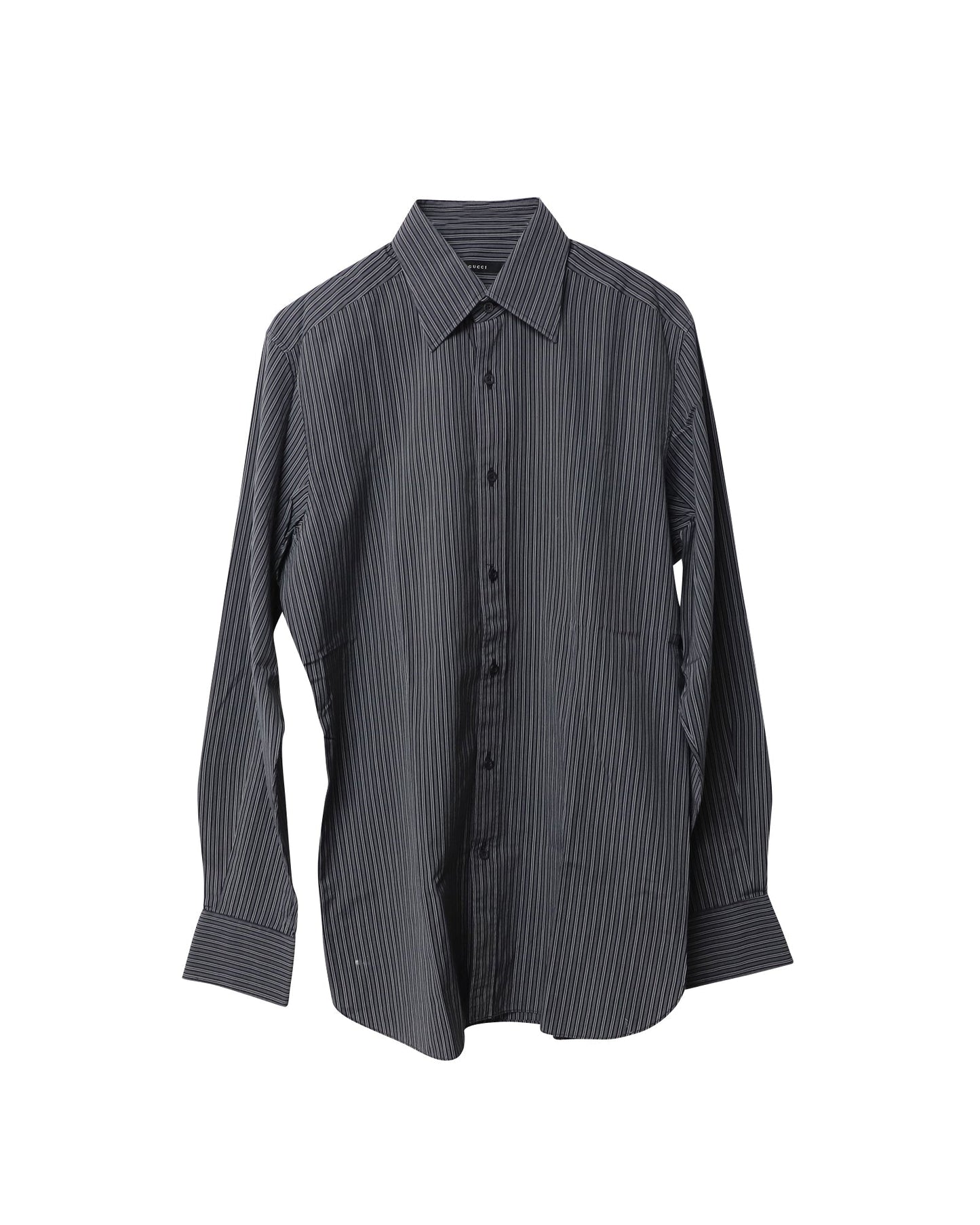 Luxury Gucci Trending 2025 Striped Button Down Shirt in Navy Blue Cotton