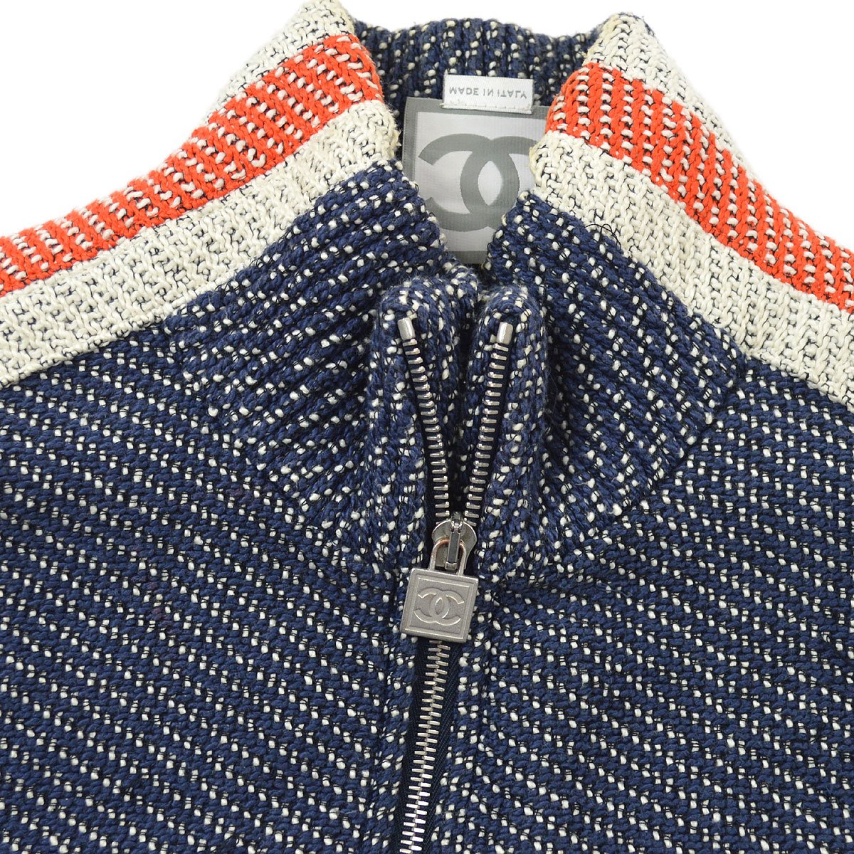 Luxury Chanel 2002 Sports knitted zipped jacket #44