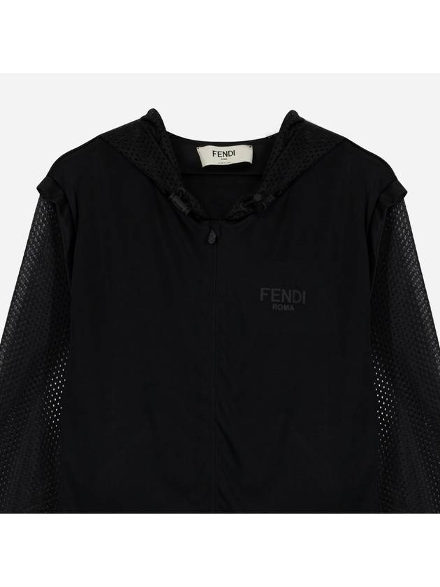Luxury Fendi Acetate Hooded Jacket  Black