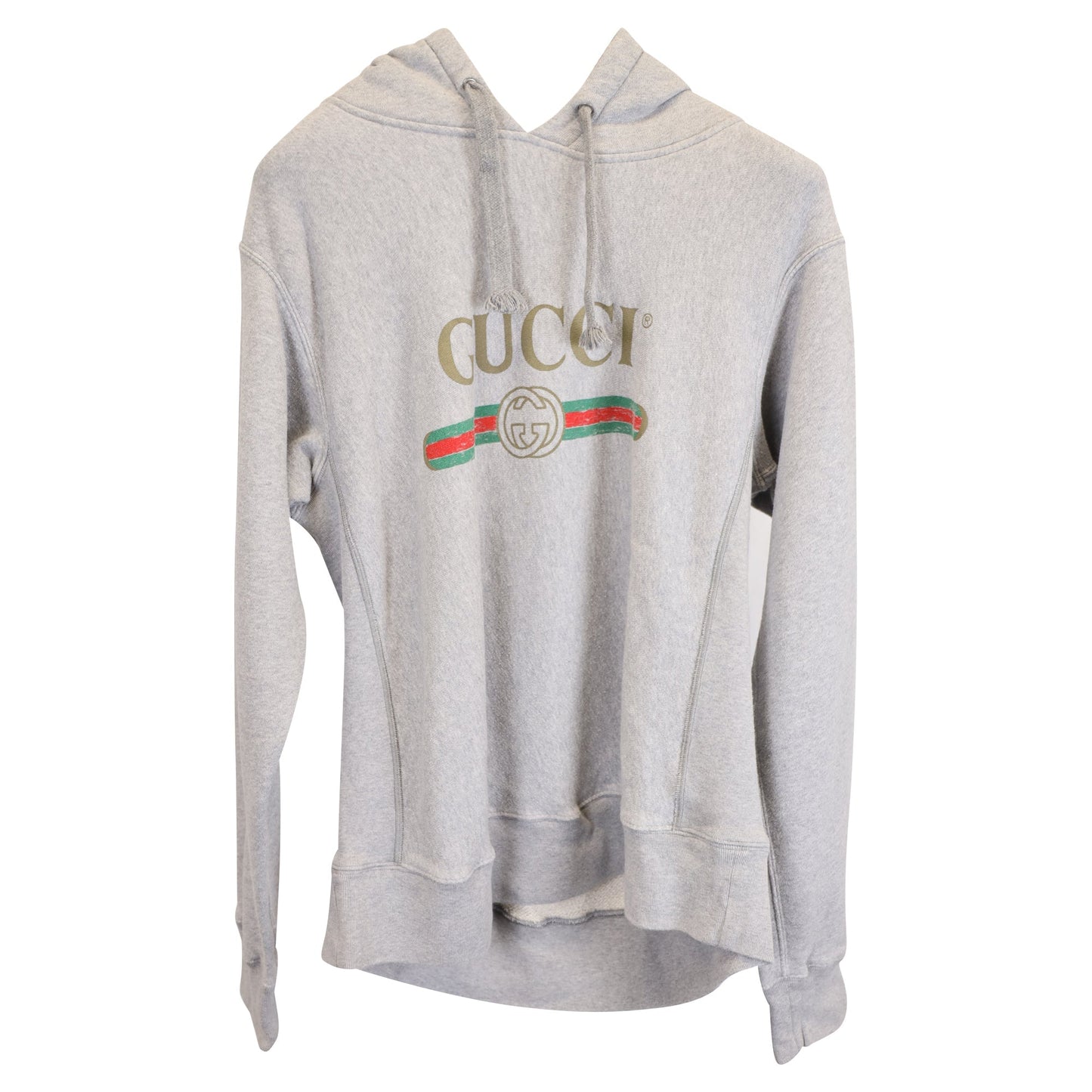 Luxury Gucci Trending 2025 Vintage Logo Embroidered Pullover Hoodie In Grey Cotton