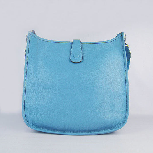 Luxury Hermes Evelyne I handbag H6309 light blue silver