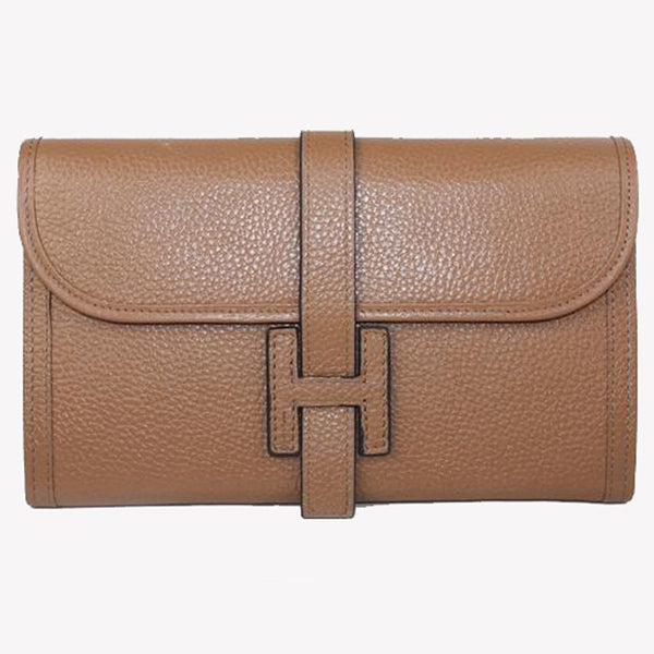 Luxury Hermes Wallet H1528 Ladies Cow Leather Apricot