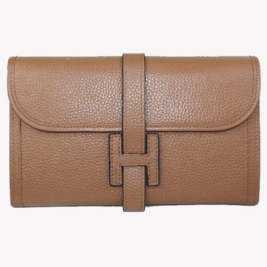 Luxury Hermes Wallet H1528 Ladies Cow Leather Apricot