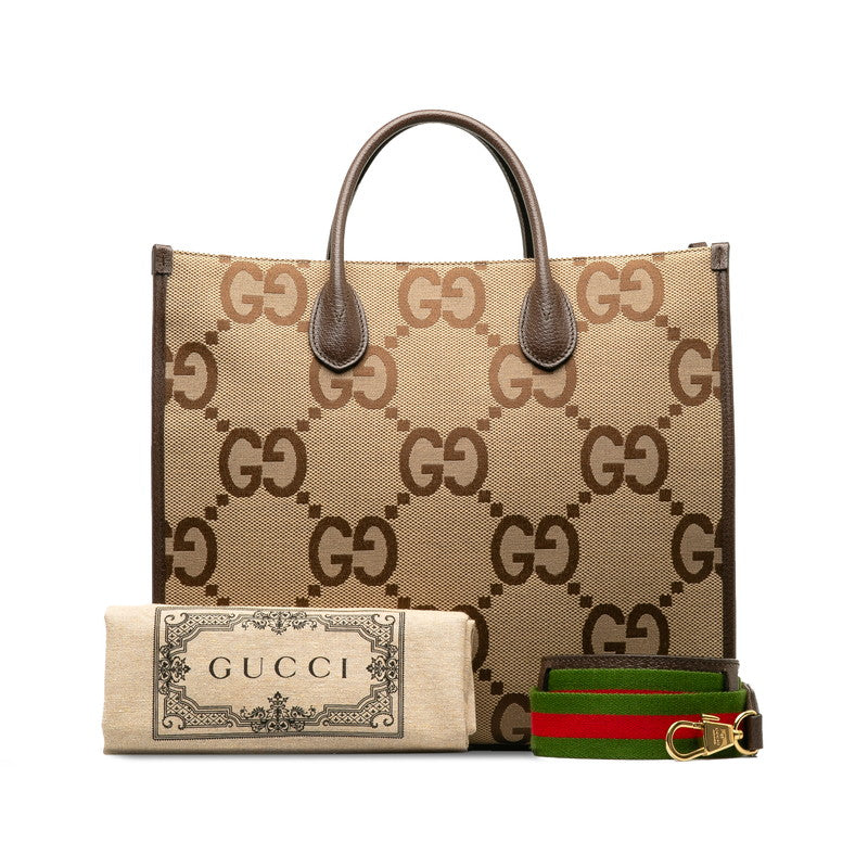 Luxury Gucci Trending 2025 Jumbo GG Canvas Leather 2WAY Shoulder Tote Bag 678839