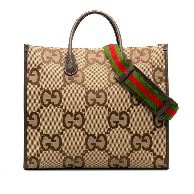 Luxury Gucci Trending 2025 Jumbo GG Canvas Leather 2WAY Shoulder Tote Bag 678839