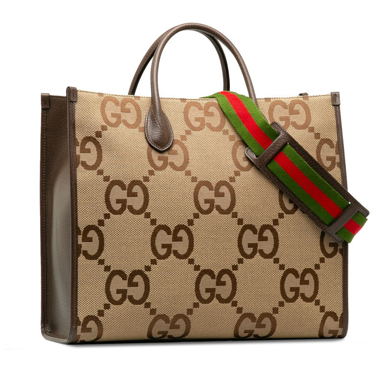 Luxury Gucci Trending 2025 Jumbo GG Canvas Leather 2WAY Shoulder Tote Bag 678839