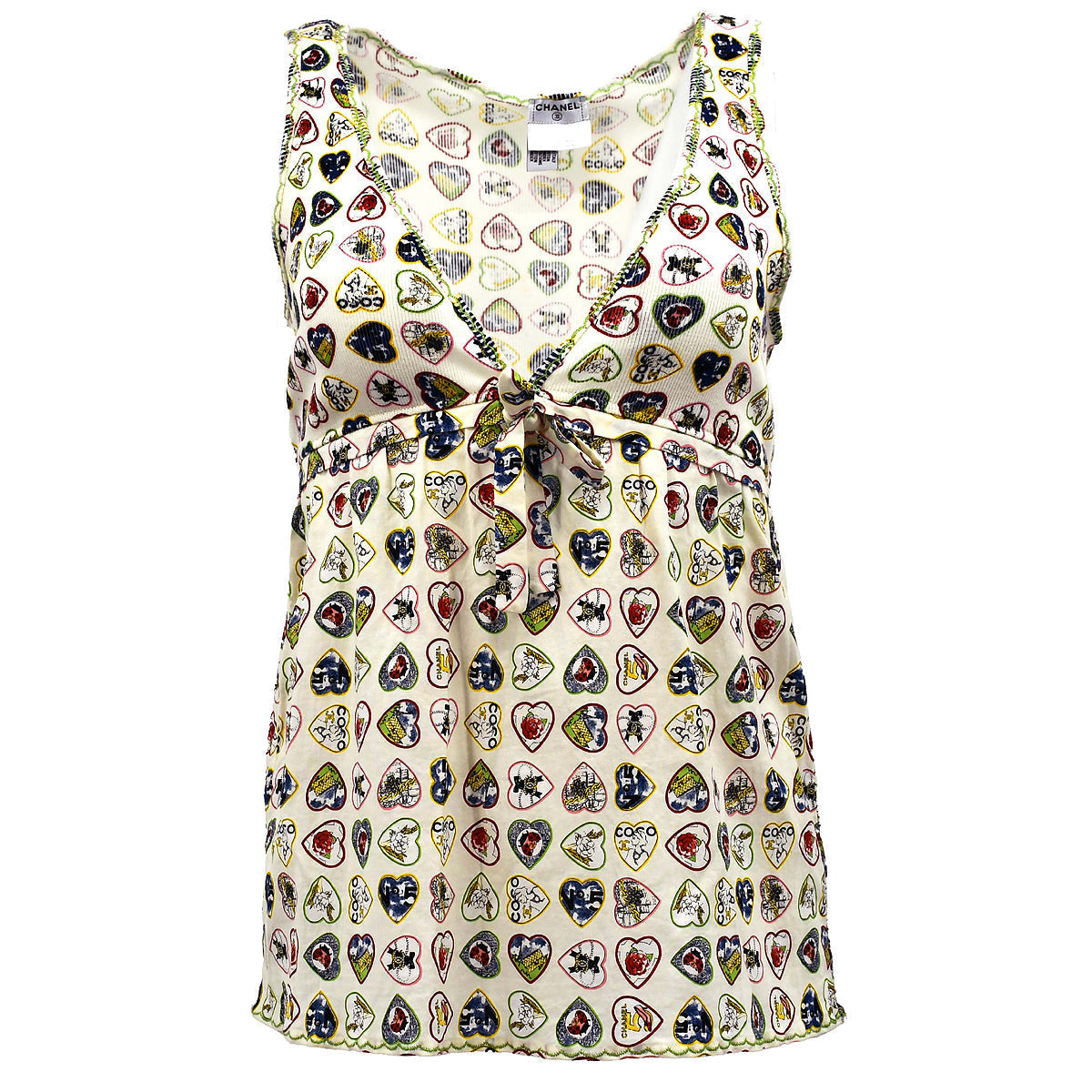 Luxury Chanel Valentine Sleeveless Tops Ivory 06P #38
