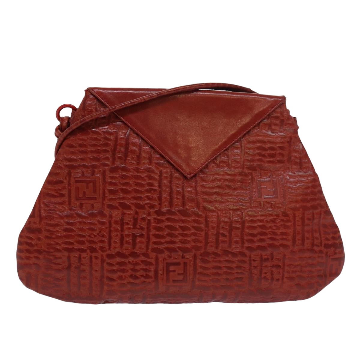 Luxury Fendi Shoulder Bag Leather Red80075
