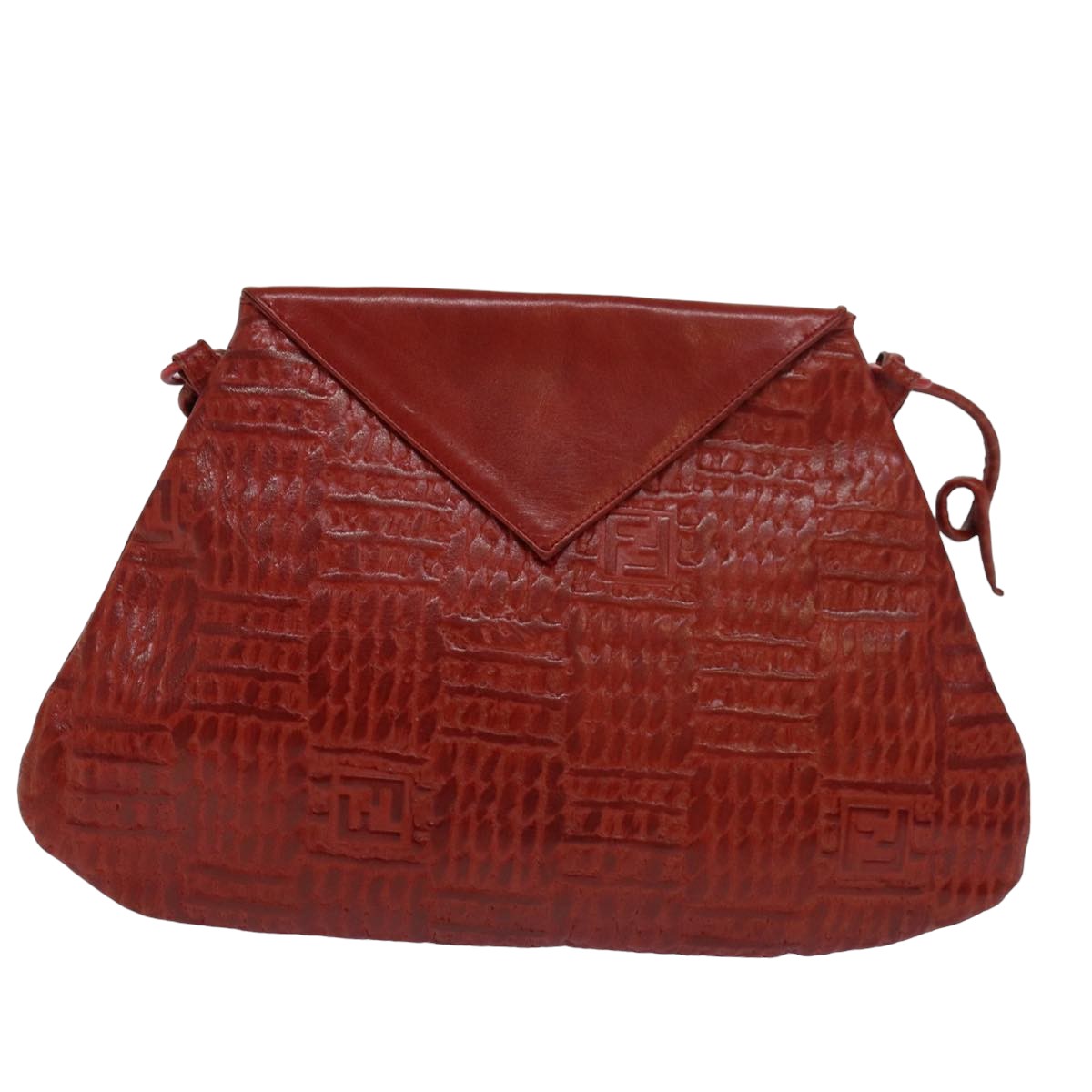 Luxury Fendi Shoulder Bag Leather Red80075