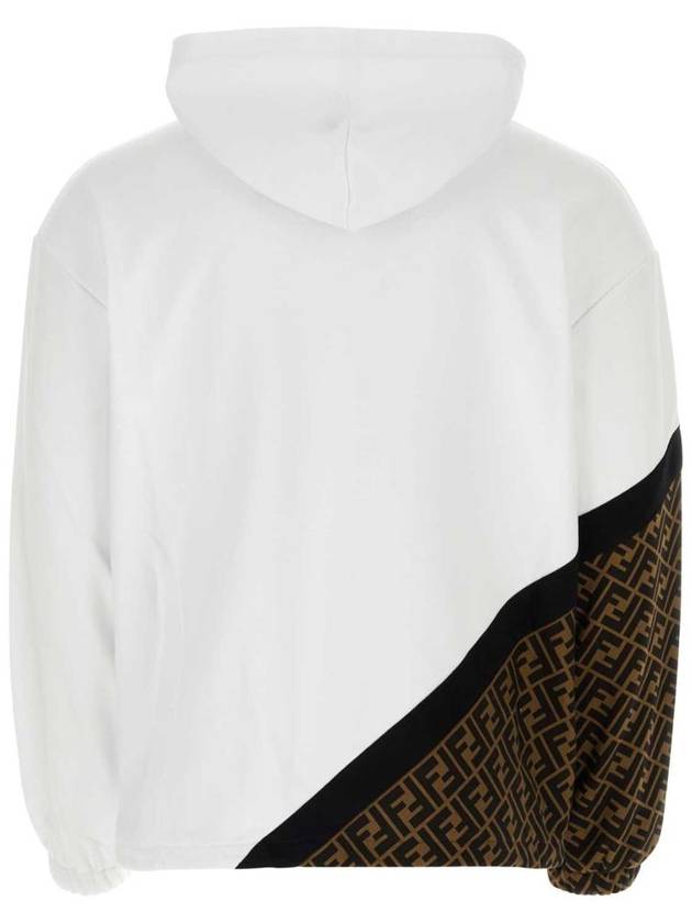Luxury Fendi Monogram Logo Hoodie White