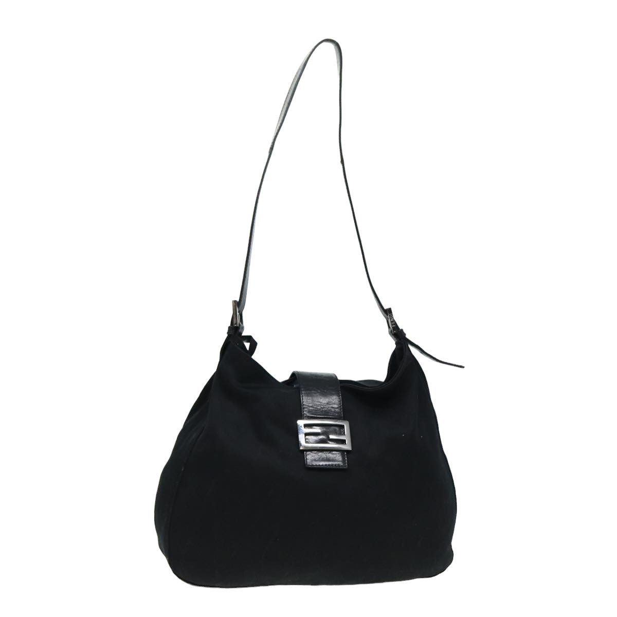 Luxury Fendi Mamma Baguette Shoulder Bag Nylon Black80088