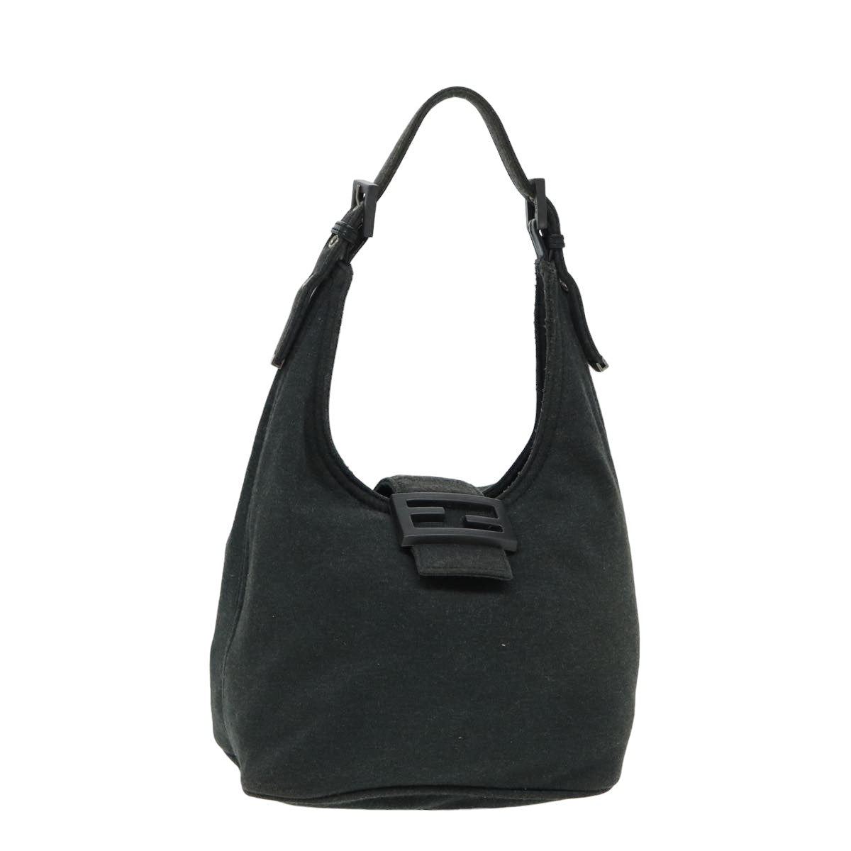 Luxury Fendi Mamma Baguette Shoulder Bag Nylon Gray80089