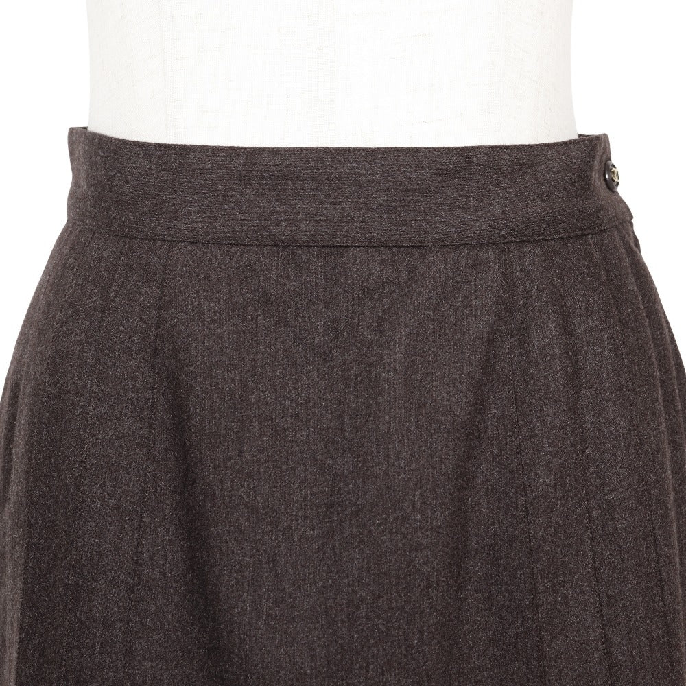 Chanel Wool Flare Skirt Brown