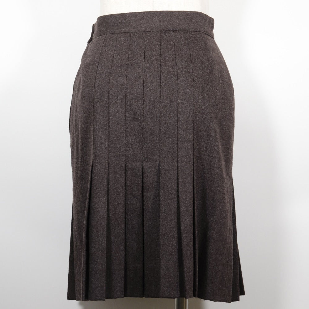 Chanel Wool Flare Skirt Brown
