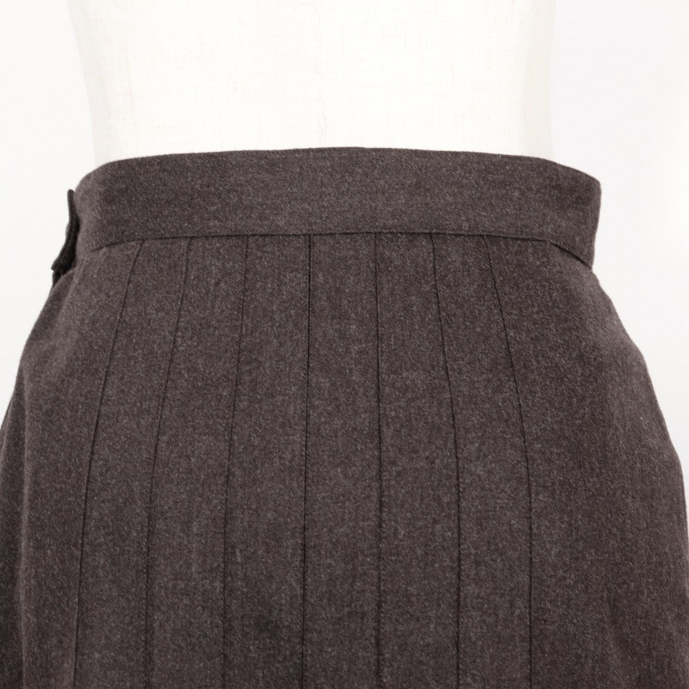 Chanel Wool Flare Skirt Brown