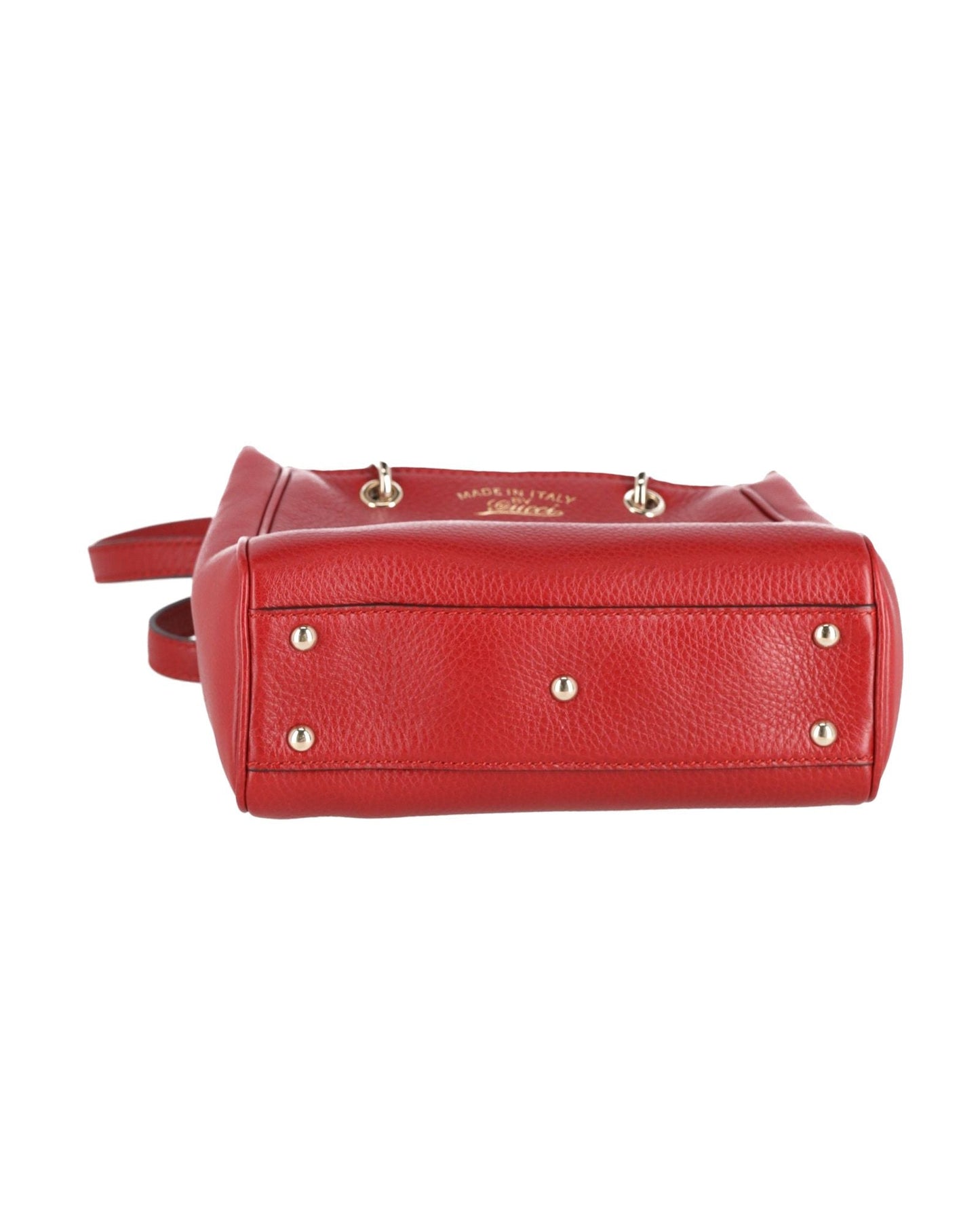 Gucci Mini Bamboo Shopper Tote in Red Calfskin Leather