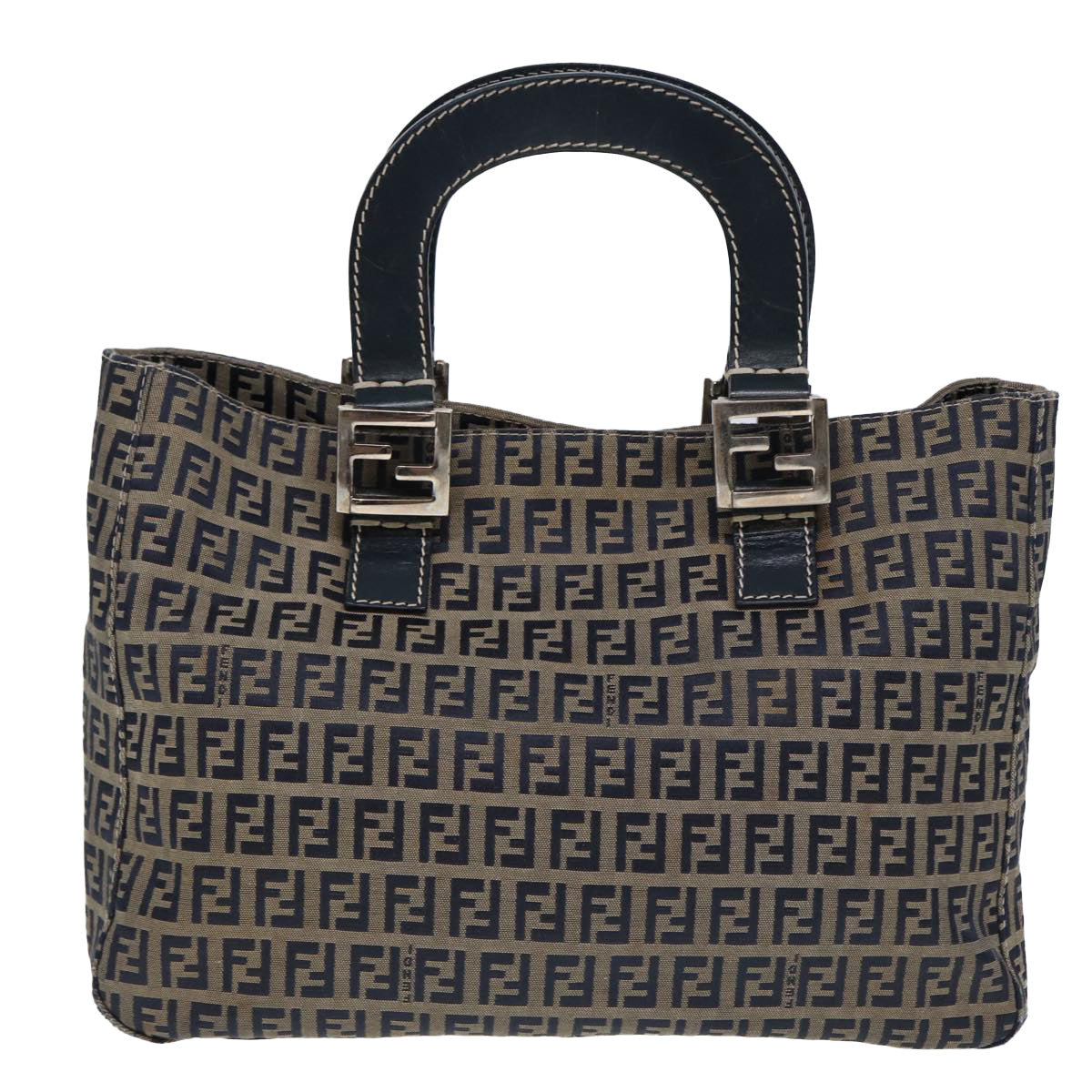 Luxury Fendi Zucchino Canvas Hand Bag Navy80244