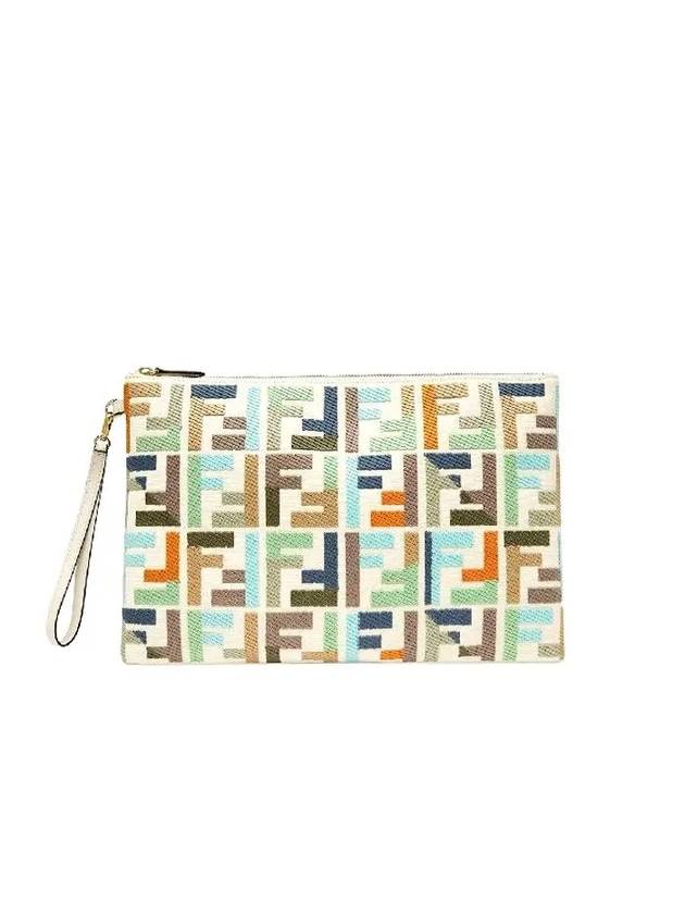 Luxury Fendi FF Logo Clutch Bag