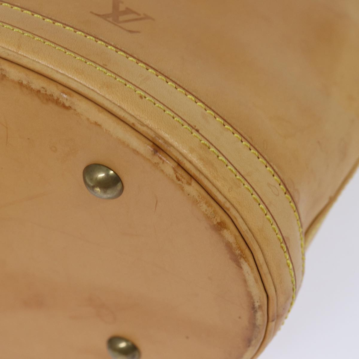 LOUIS VUITTON Nomad leather Bucket PM Shoulder Bag Beige M85001 LV 80351