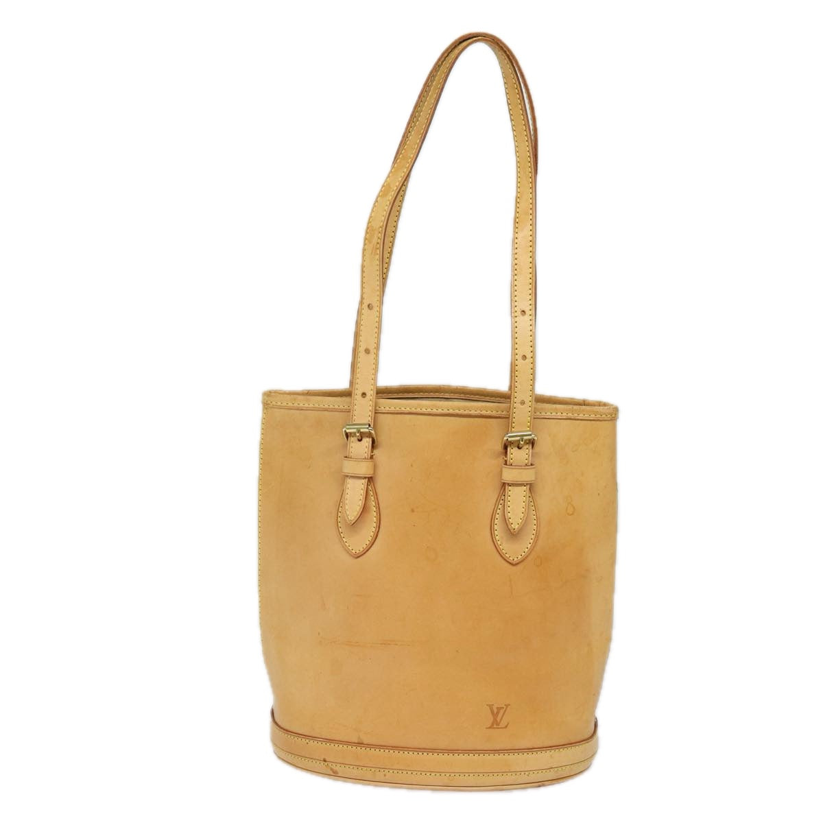 LOUIS VUITTON Nomad leather Bucket PM Shoulder Bag Beige M85001 LV 80351