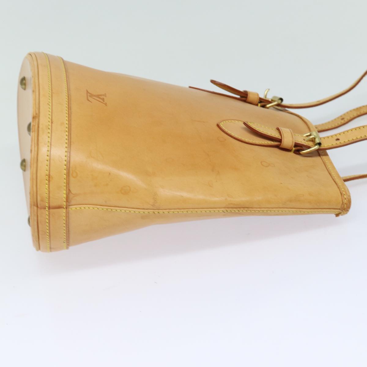 LOUIS VUITTON Nomad leather Bucket PM Shoulder Bag Beige M85001 LV 80351