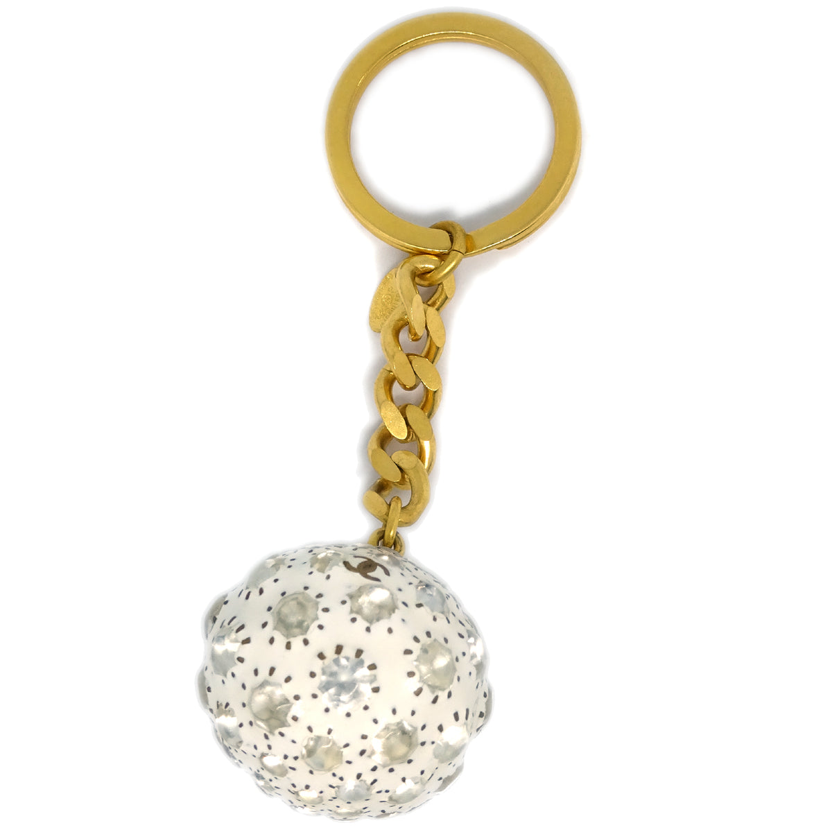 Chanel Key Holder Rhinestone White 98P Small New