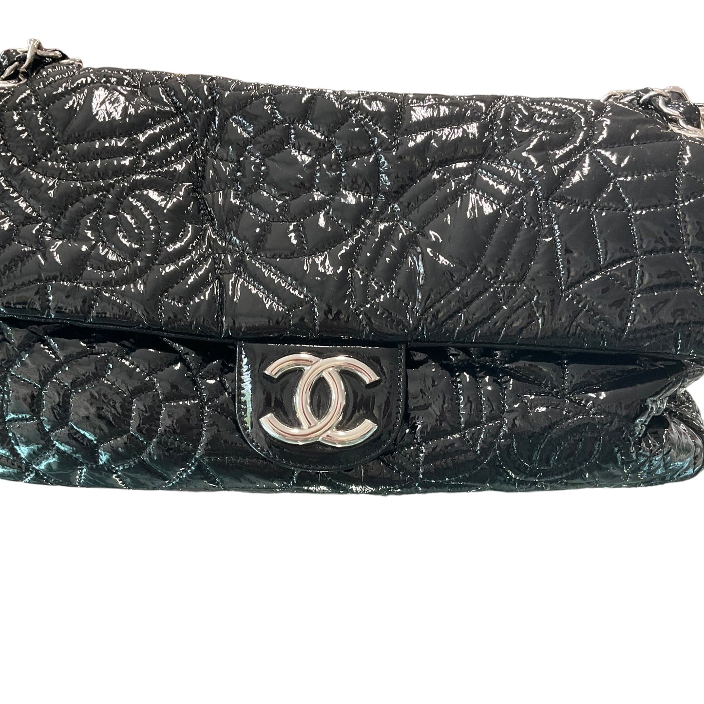Luxury Chanel Quilted Patent Leather Hobo Shoulder Bag