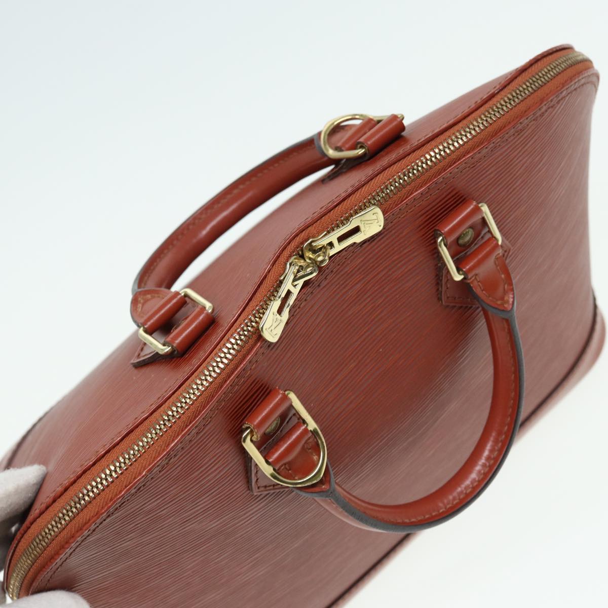 LOUIS VUITTON Epi Alma Hand Bag Kenya Brown M5214D LV 80561