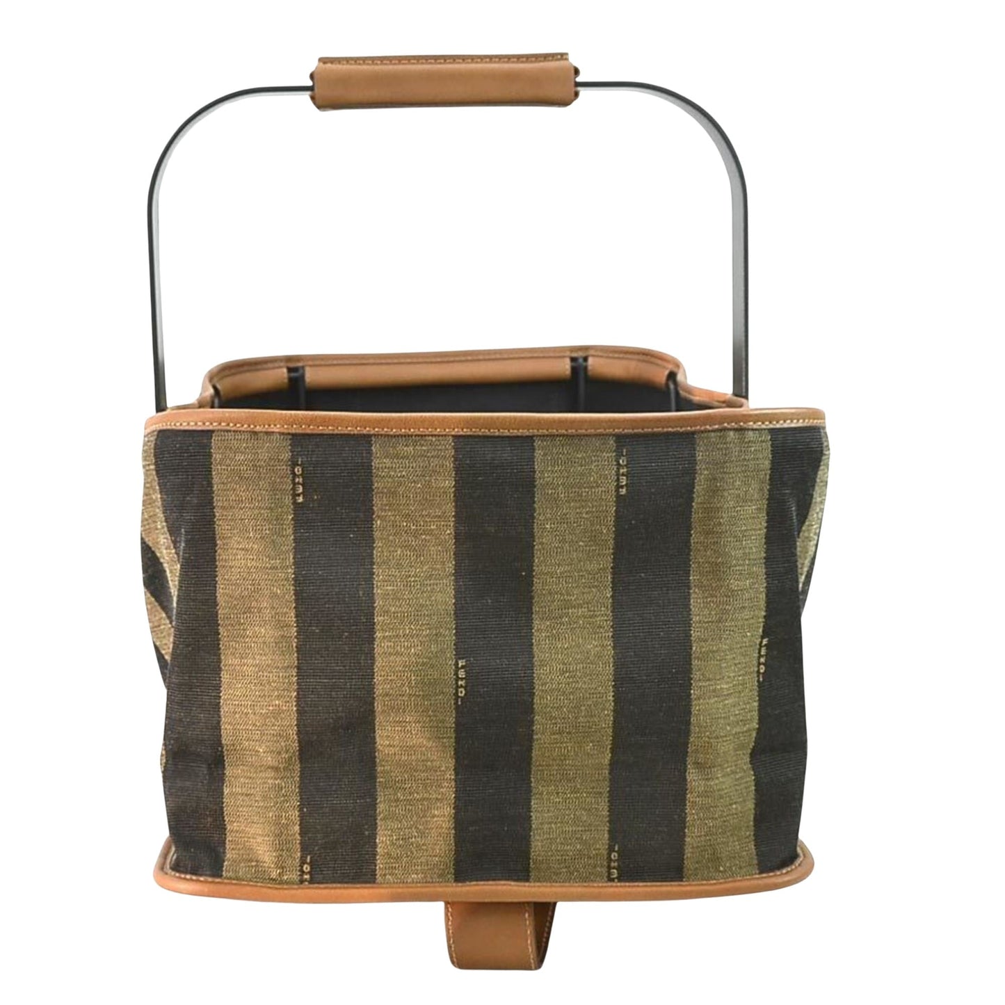 Luxury Fendi Pequin Handbag - '10s