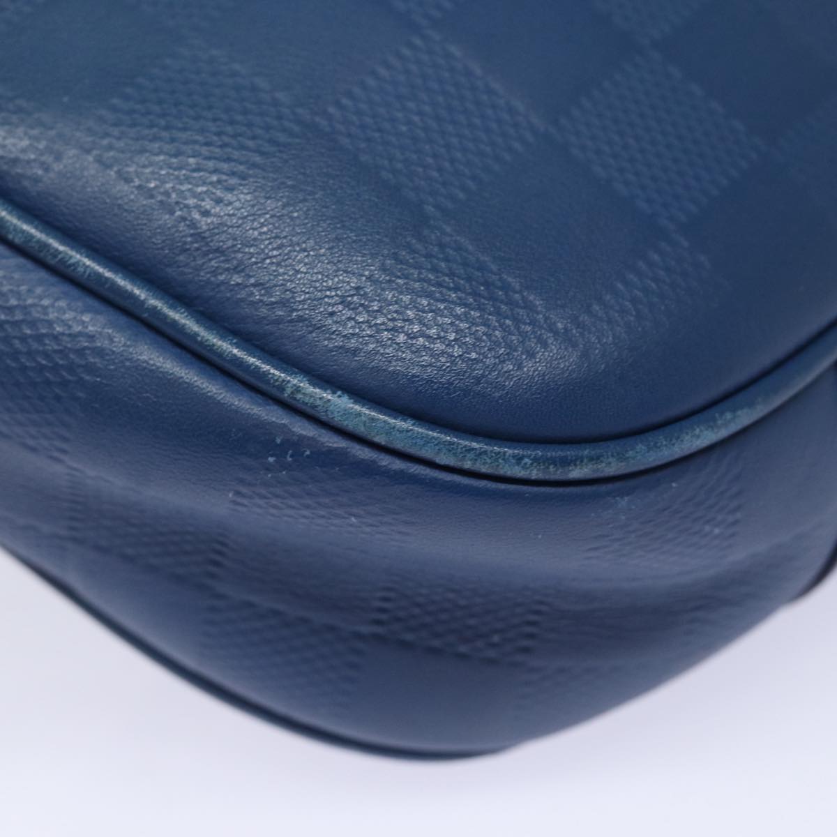 LOUIS VUITTON Damier Infini Ambreil Shoulder Bag Leather Blue N41354 LV 80596