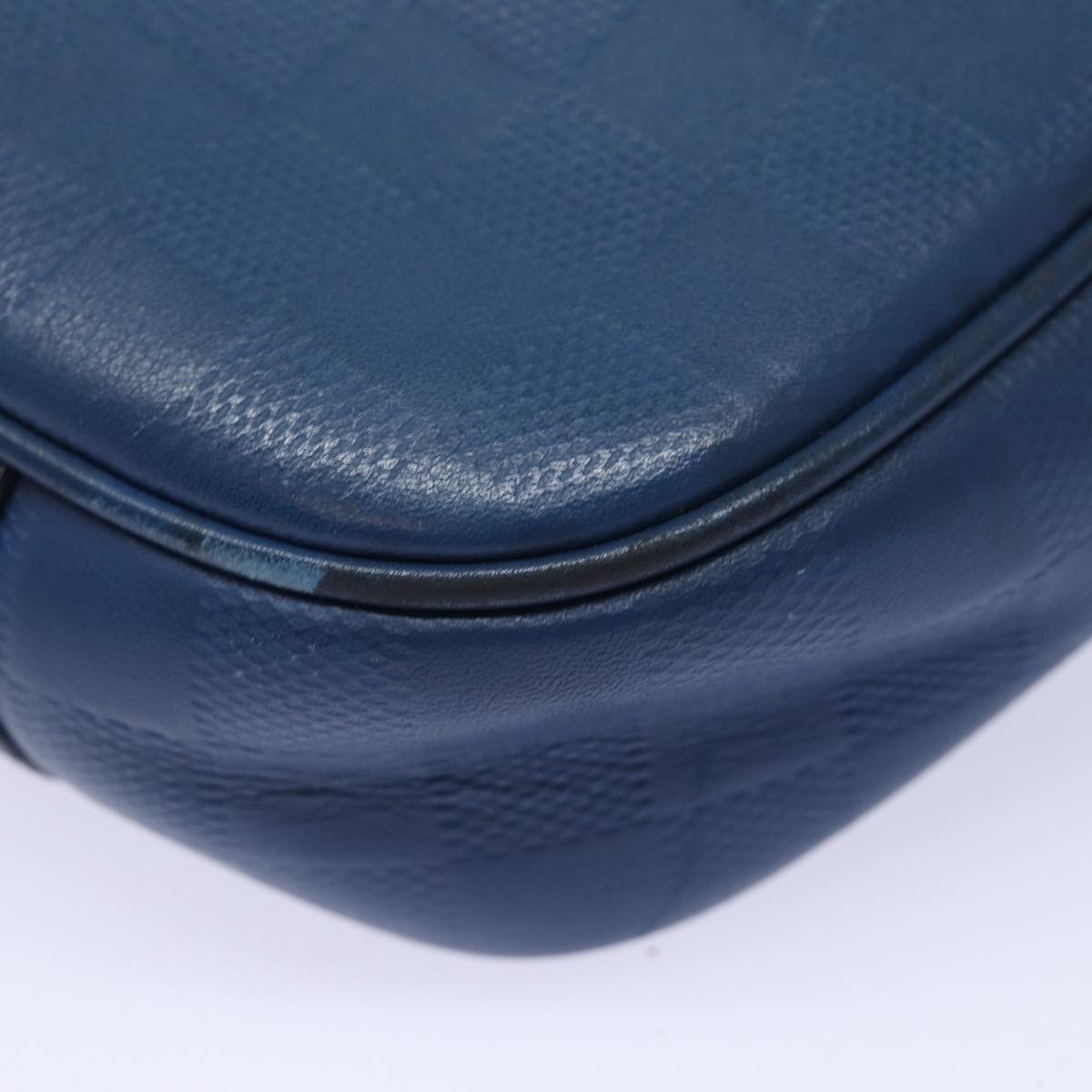 LOUIS VUITTON Damier Infini Ambreil Shoulder Bag Leather Blue N41354 LV 80596