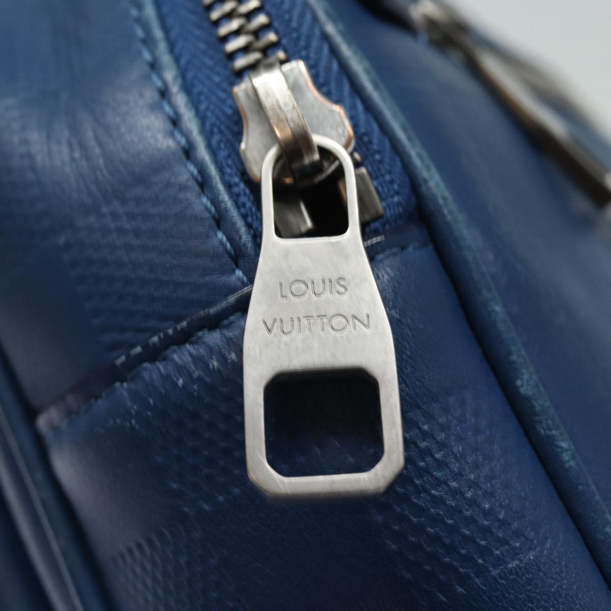 LOUIS VUITTON Damier Infini Ambreil Shoulder Bag Leather Blue N41354 LV 80596