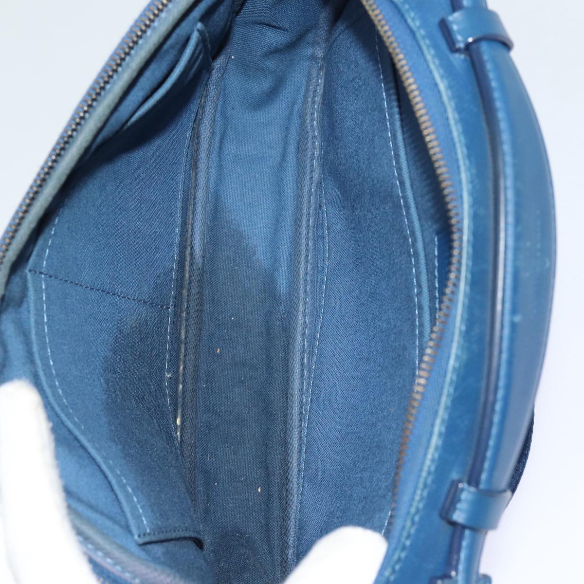LOUIS VUITTON Damier Infini Ambreil Shoulder Bag Leather Blue N41354 LV 80596