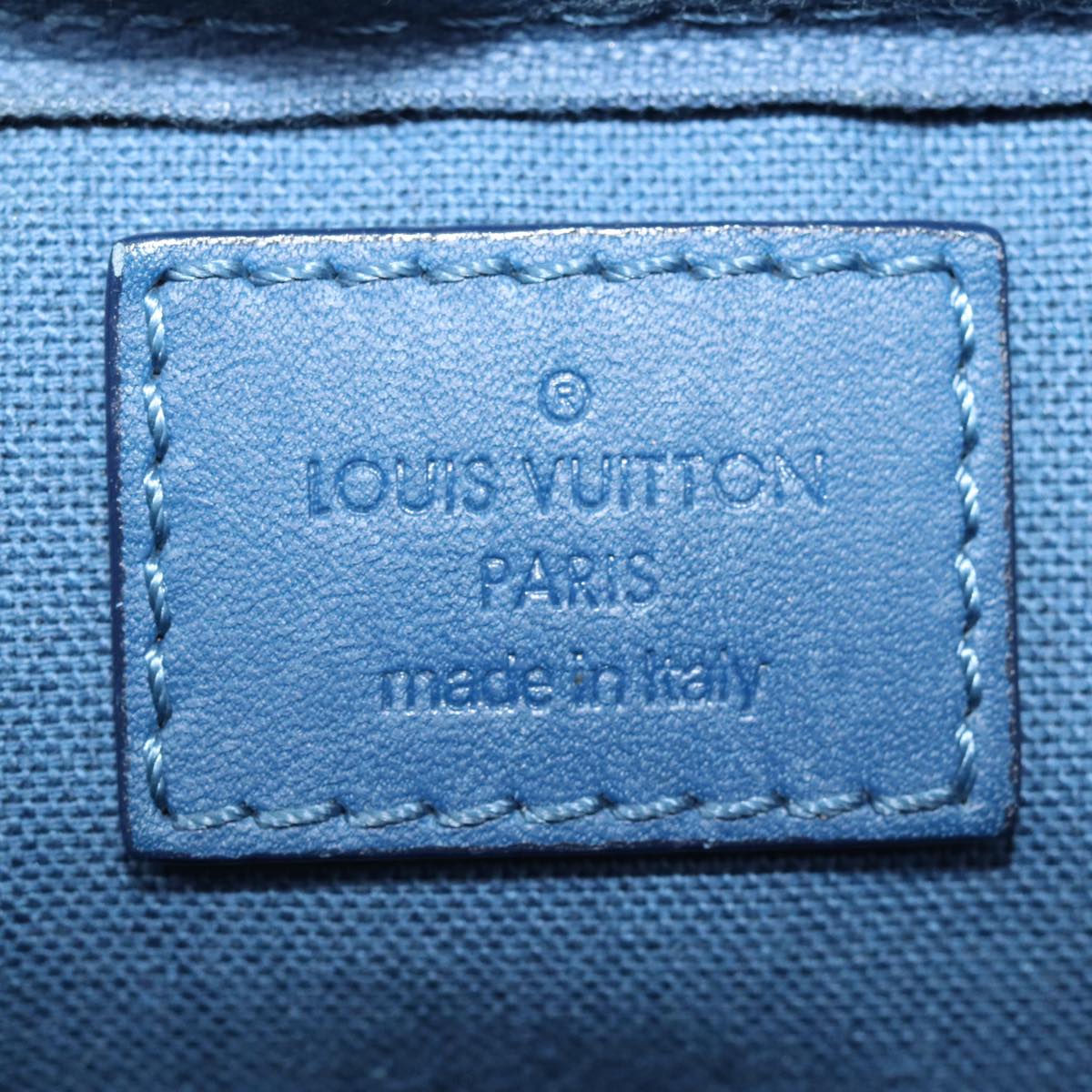 LOUIS VUITTON Damier Infini Ambreil Shoulder Bag Leather Blue N41354 LV 80596