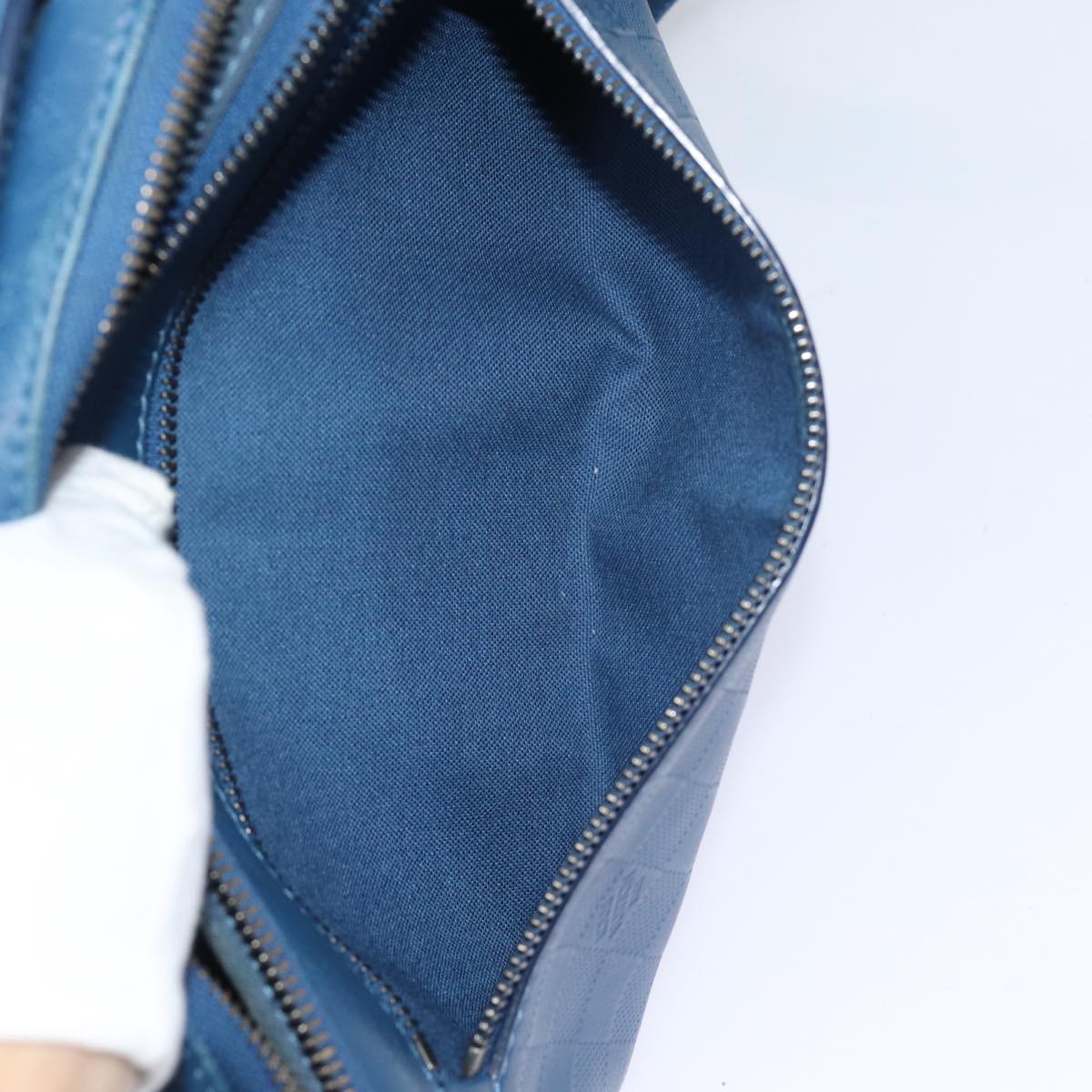 LOUIS VUITTON Damier Infini Ambreil Shoulder Bag Leather Blue N41354 LV 80596